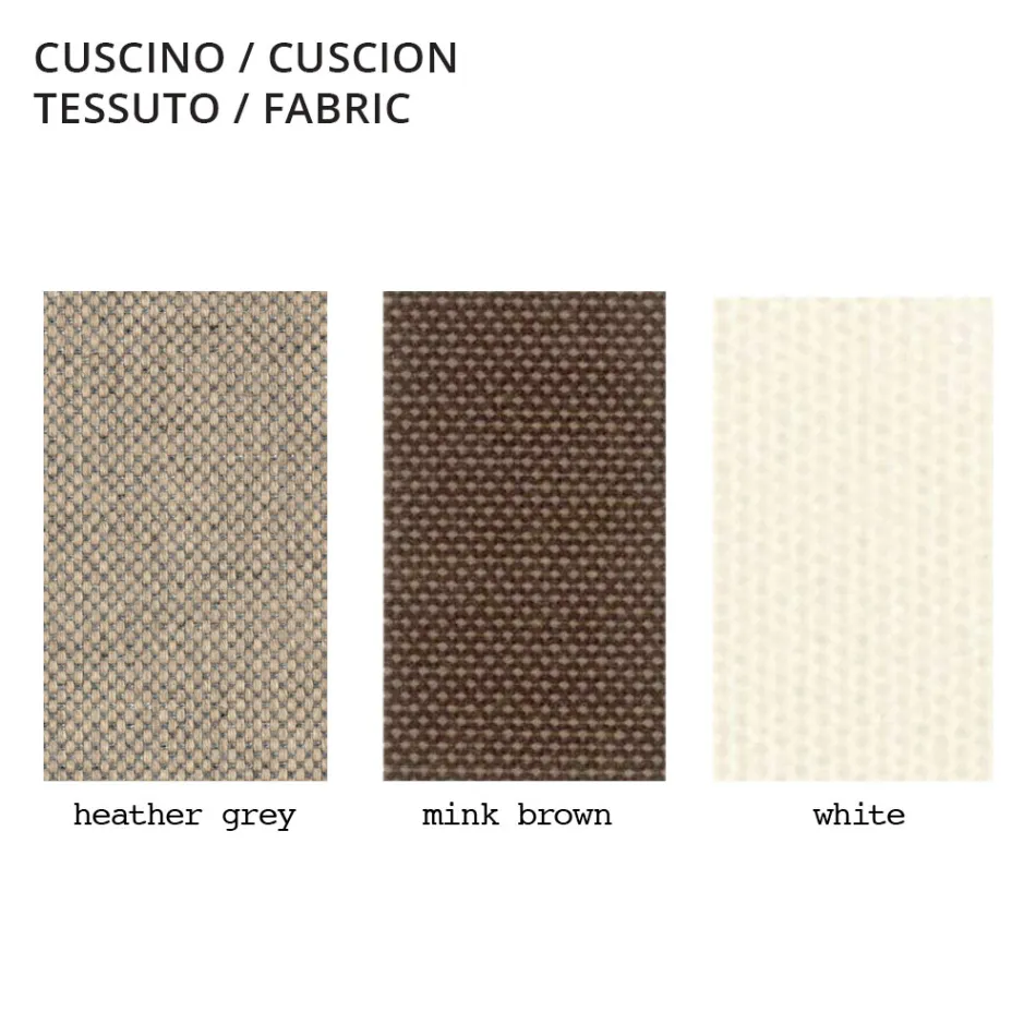 Fauteuil d'extérieur en polyéthylène avec coussin en tissu fabriqué en Italie - Belida Viadurini