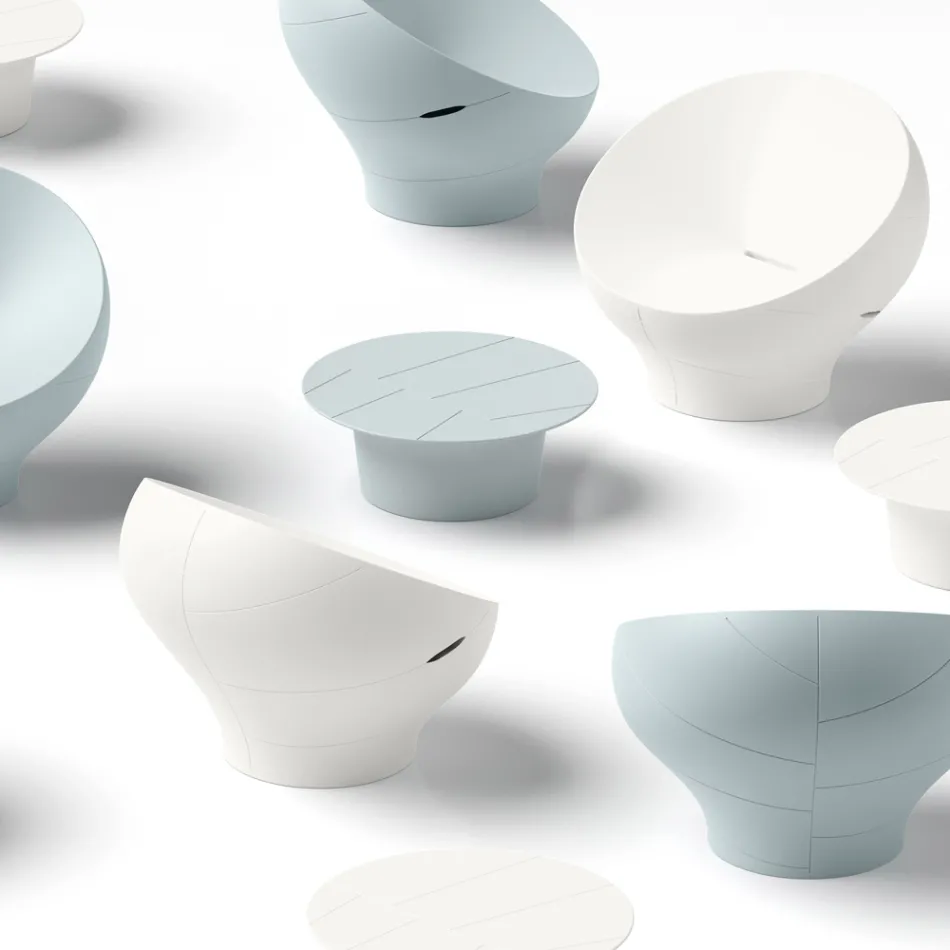 Fauteuil d'extérieur en polyéthylène disponible en plusieurs couleurs - Serviette Viadurini