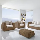 Fauteuil d'extérieur en polyrotin tressé - Charlie Viadurini