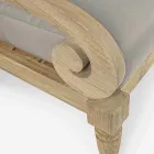 Fauteuil d'extérieur en teck avec coussins en tissu, Homemotion - Tatyana Viadurini