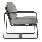 Fauteuil d'extérieur en tissu et aluminium finition anthracite, 2 pièces - Deria Viadurini