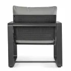 Fauteuil d'extérieur en tissu et aluminium finition anthracite, 2 pièces - Deria Viadurini