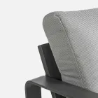 Fauteuil d'extérieur en tissu et aluminium finition anthracite, 2 pièces - Deria Viadurini