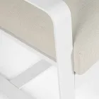 Fauteuil d'extérieur en tissu et aluminium peint blanc, 2 pièces - Marianna Viadurini