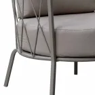 Fauteuil d'extérieur moderne en métal peint et tissu fabriqué en Italie - Olma Viadurini