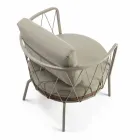Fauteuil d'extérieur moderne en métal peint et tissu fabriqué en Italie - Olma Viadurini