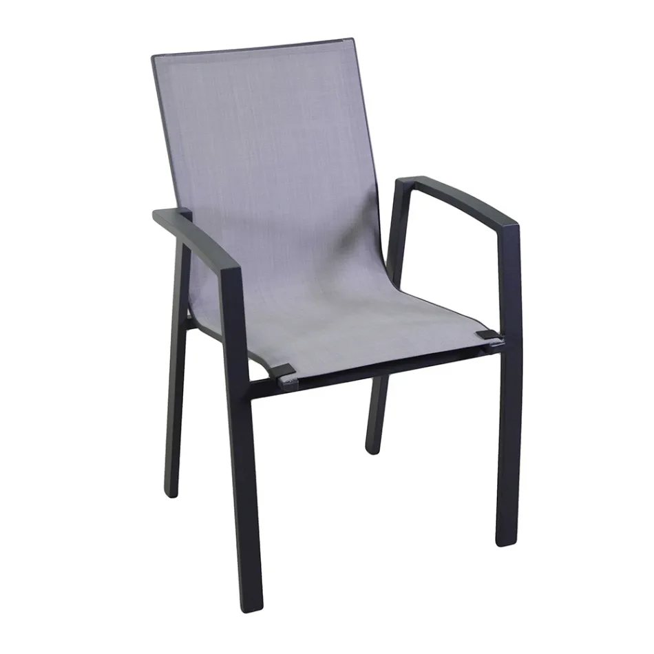 Fauteuil d'extérieur en aluminium et textilène - Map Viadurini