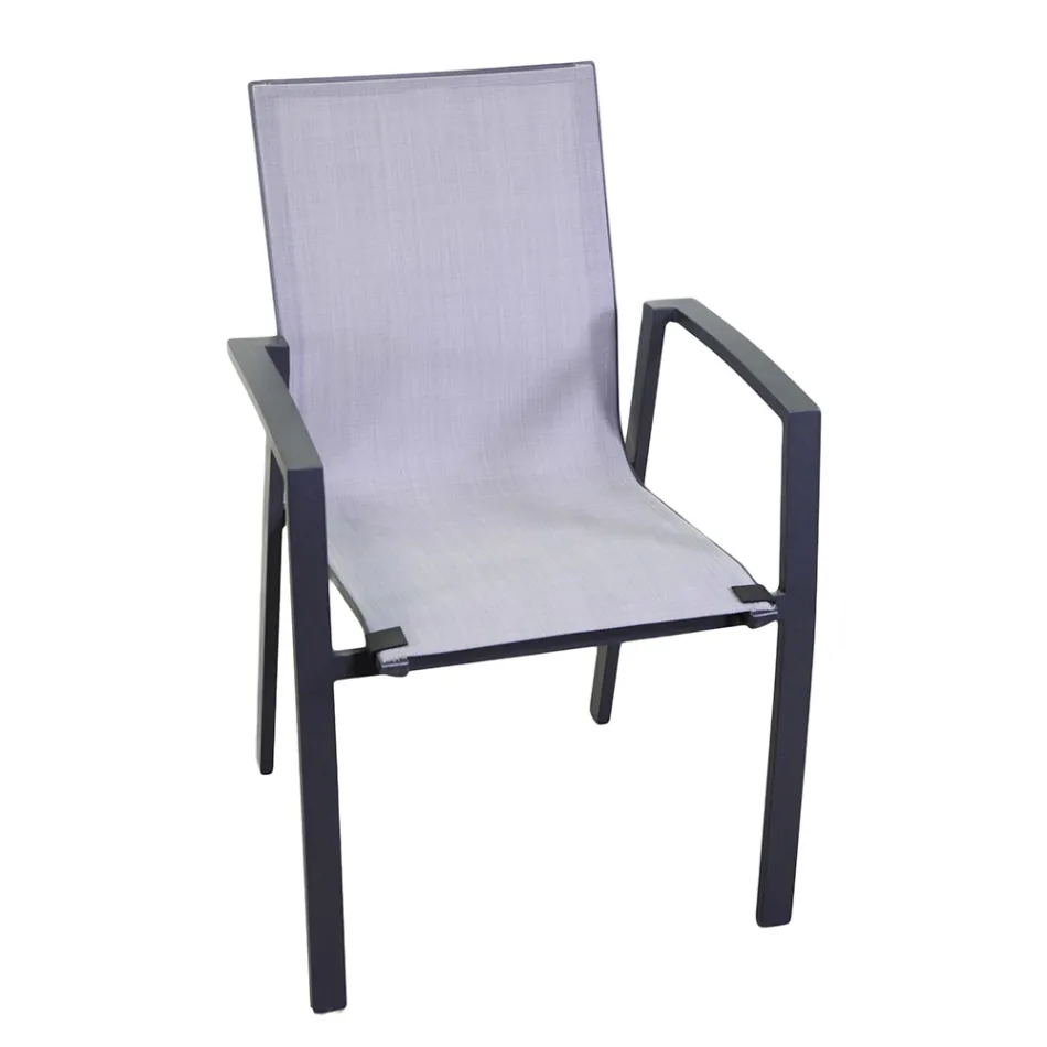 Fauteuil d'extérieur en aluminium et textilène - Map Viadurini