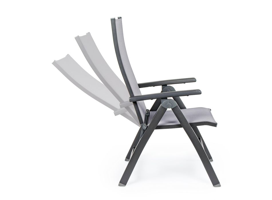 Fauteuil d'extérieur inclinable avec structure en aluminium, Homemotion - Ursula Viadurini