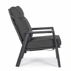 Fauteuil d'extérieur inclinable en tissu et aluminium, 2 pièces - Nathy Viadurini