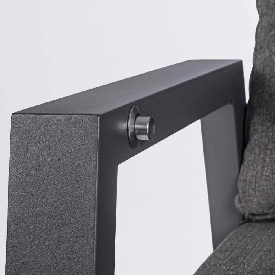 Fauteuil d'extérieur inclinable en tissu et aluminium, 2 pièces - Nathy Viadurini