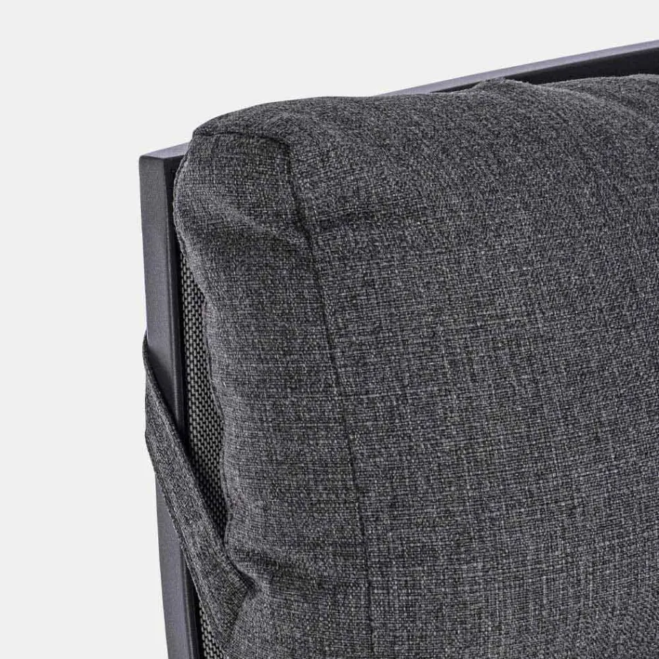 Fauteuil d'extérieur inclinable en tissu et aluminium, 2 pièces - Nathy Viadurini