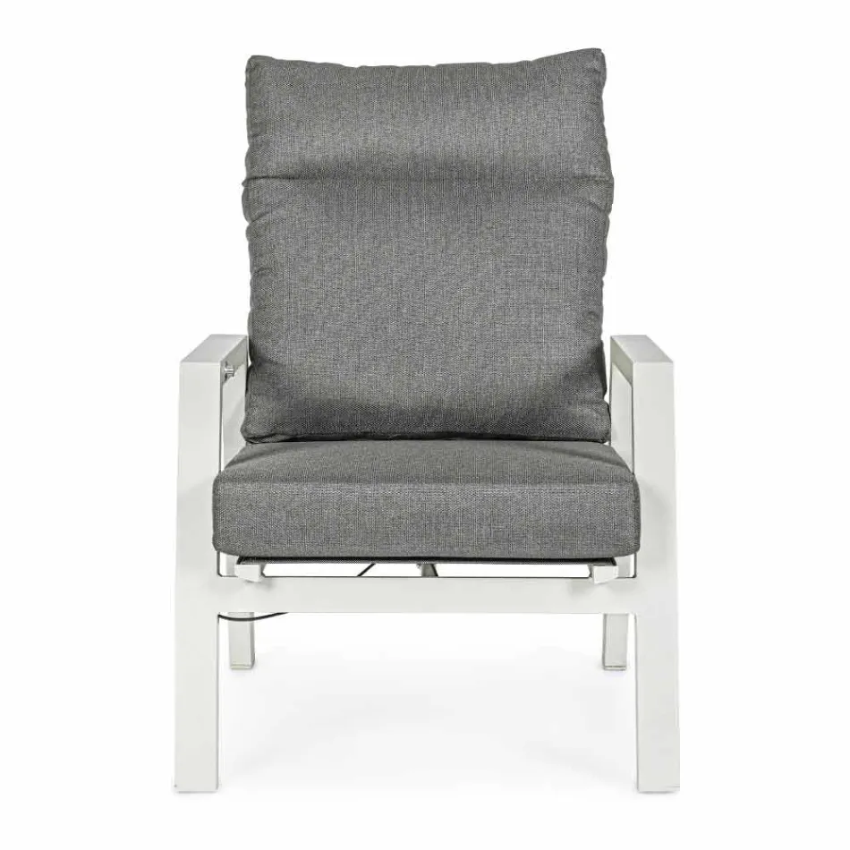 Fauteuil d'extérieur inclinable en tissu et aluminium, 2 pièces - Nathy Viadurini