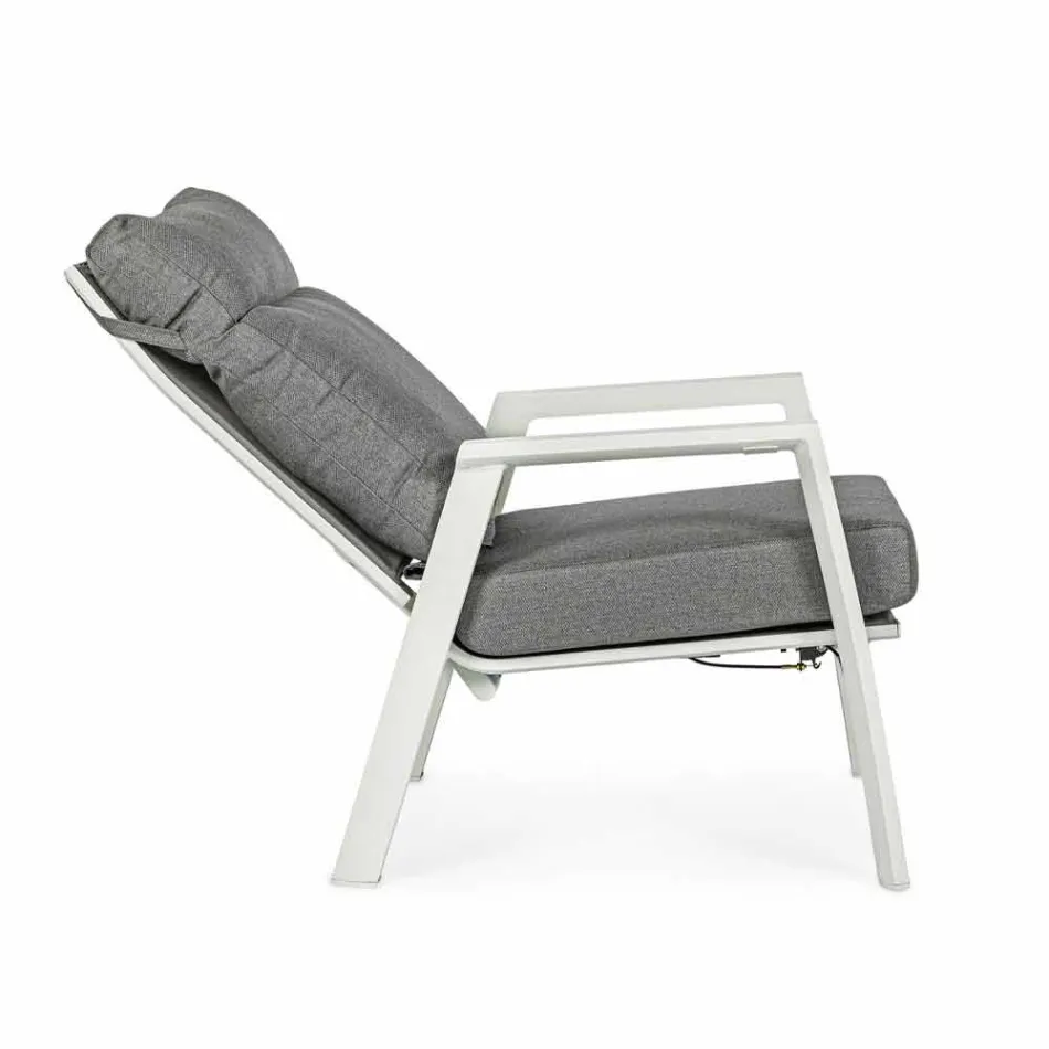 Fauteuil d'extérieur inclinable en tissu et aluminium, 2 pièces - Nathy Viadurini