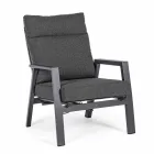 Fauteuil d'extérieur inclinable en tissu et aluminium, 2 pièces - Nathy Viadurini