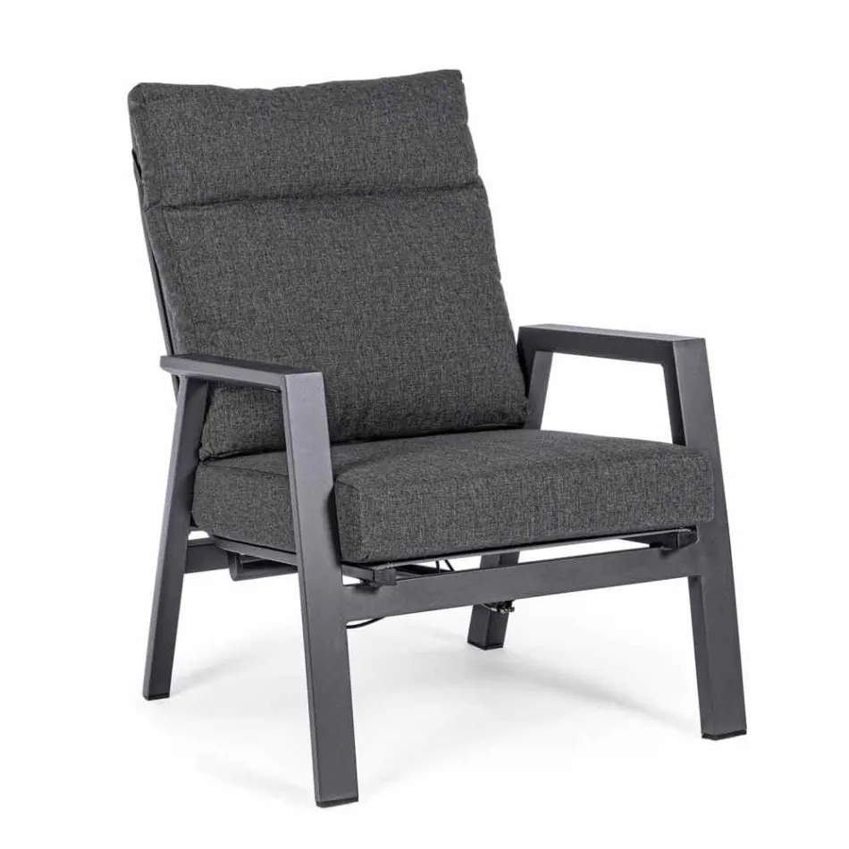 Fauteuil d'extérieur inclinable en tissu et aluminium, 2 pièces - Nathy Viadurini