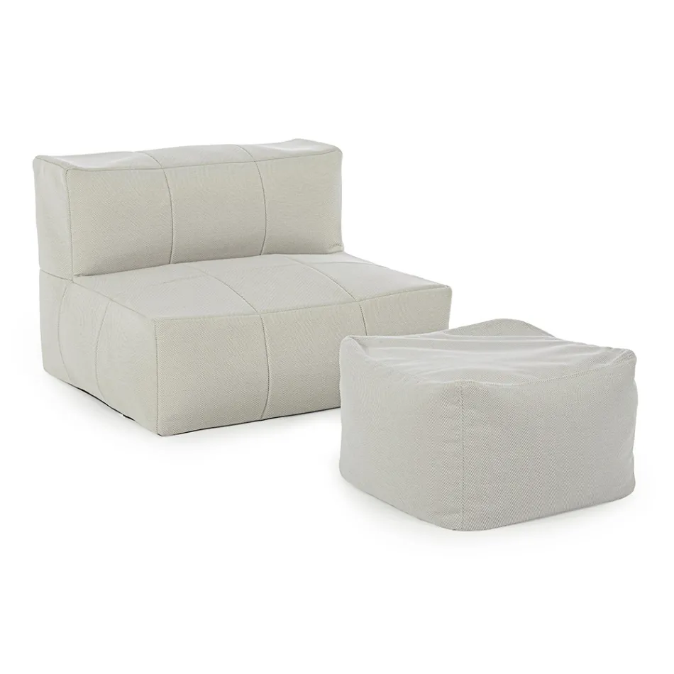 Fauteuil d'extérieur recouvert de tissu amovible, Homemotion - Lydia Viadurini