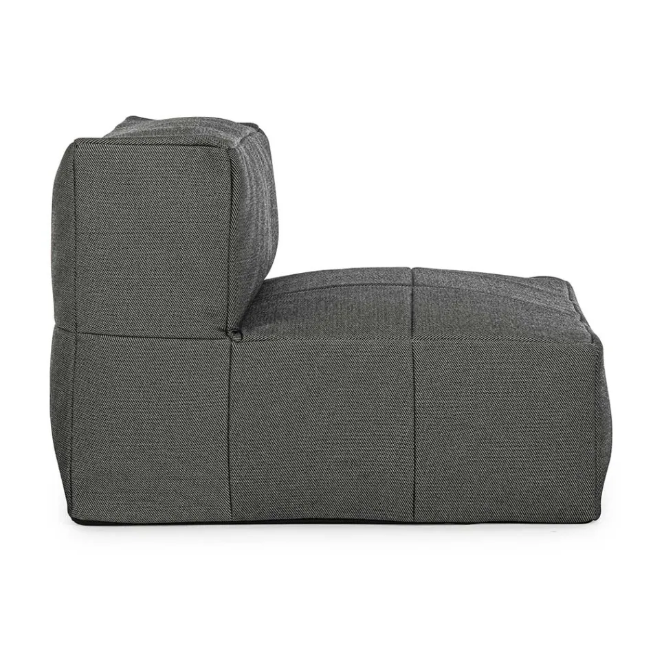 Fauteuil d'extérieur recouvert de tissu amovible, Homemotion - Lydia Viadurini