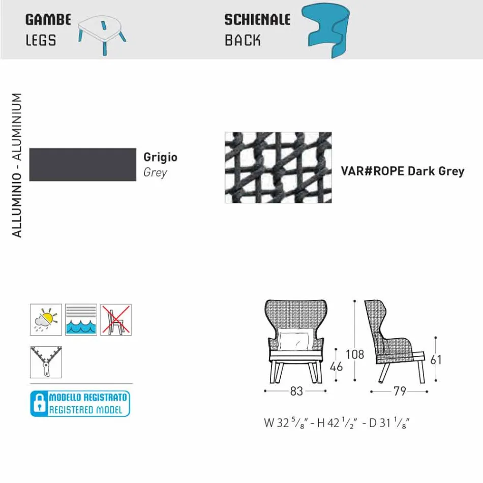 Varaschin Emma fauteuil d'extérieur au design moderne Viadurini