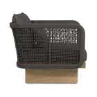 Fauteuil de jardin avec piètement en teck et dossier en corde, Homemotion - Chantall Viadurini