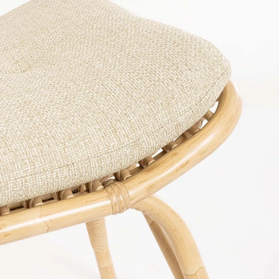 Fauteuil de jardin avec repose-pieds et tissage de fibres synthétiques - Matter Viadurini