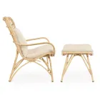 Fauteuil de jardin avec repose-pieds et tissage de fibres synthétiques - Matter Viadurini