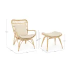 Fauteuil de jardin avec repose-pieds et tissage de fibres synthétiques - Matter Viadurini