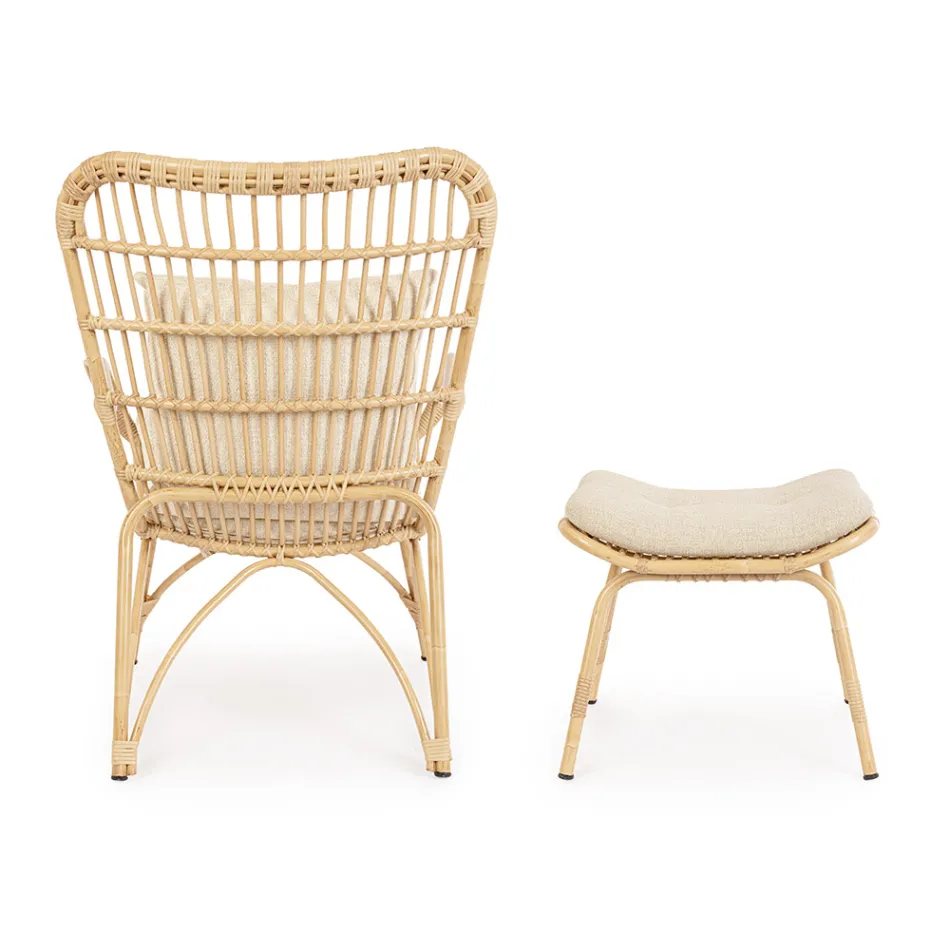 Fauteuil de jardin avec repose-pieds et tissage de fibres synthétiques - Matter Viadurini