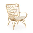 Fauteuil de jardin avec repose-pieds et tissage de fibres synthétiques - Matter Viadurini