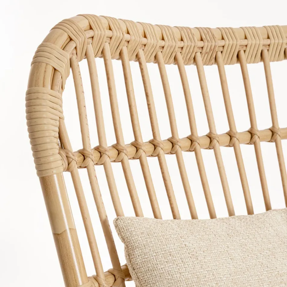 Fauteuil de jardin avec repose-pieds et tissage de fibres synthétiques - Matter Viadurini