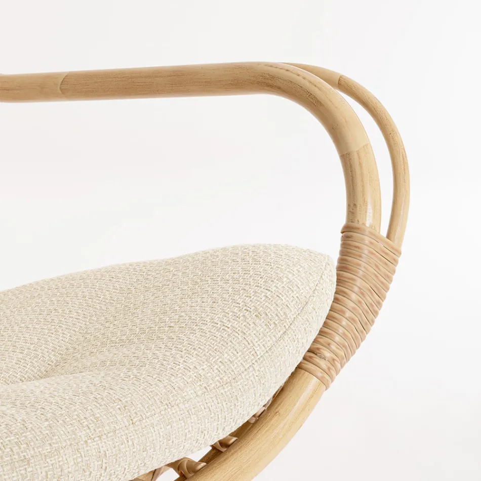 Fauteuil de jardin avec repose-pieds et tissage de fibres synthétiques - Matter Viadurini