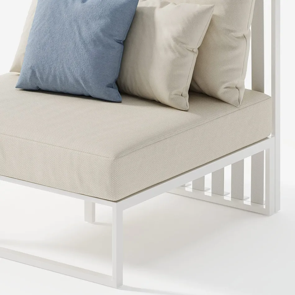 Fauteuil de jardin avec assise en tissu et structure en aluminium Made in Italy - Juliediv Viadurini