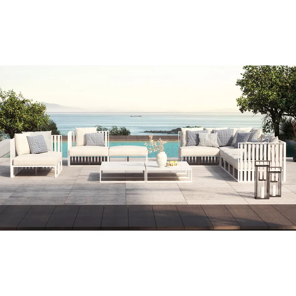 Fauteuil de jardin avec assise en tissu et structure en aluminium Made in Italy - Juliediv Viadurini