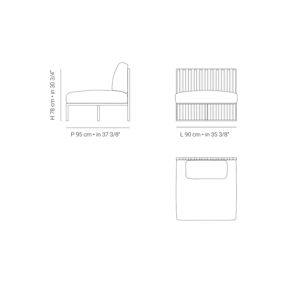 Fauteuil de jardin avec assise en tissu et structure en aluminium Made in Italy - Juliediv Viadurini