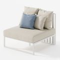 Fauteuil de jardin avec assise en tissu et structure en aluminium Made in Italy - Juliediv