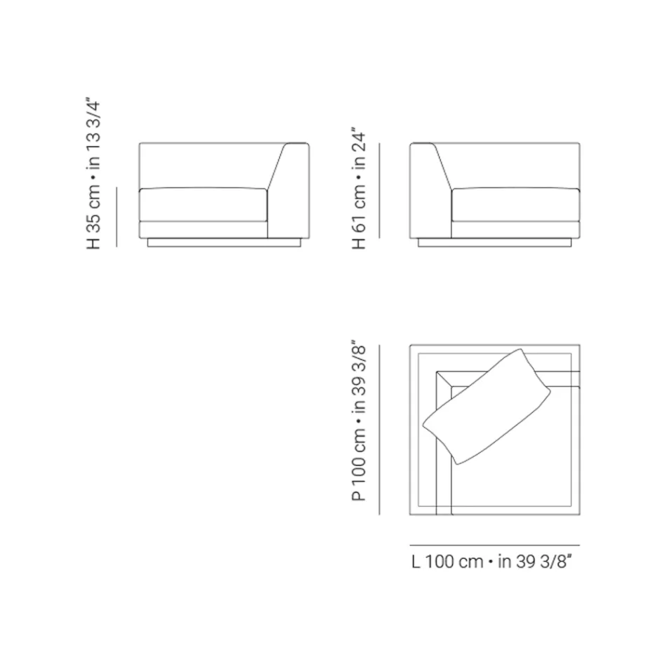 Fauteuil de jardin avec structure d'angle droit Made in Italy - Rubik Viadurini