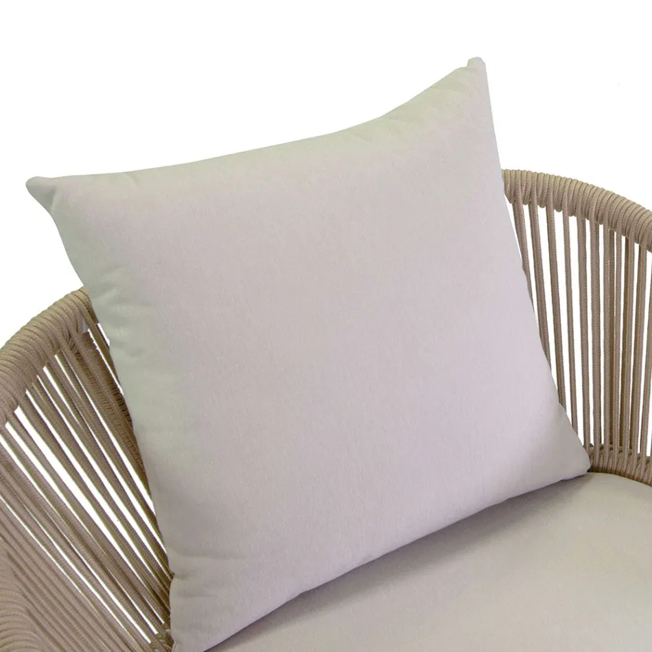 Chaise de jardin avec cadre en aluminium et cordes avec coussins - Tente Viadurini