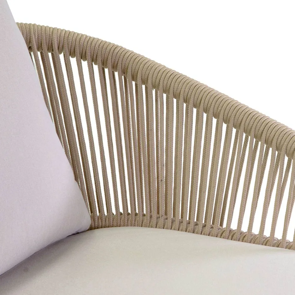 Chaise de jardin avec cadre en aluminium et cordes avec coussins - Tente Viadurini