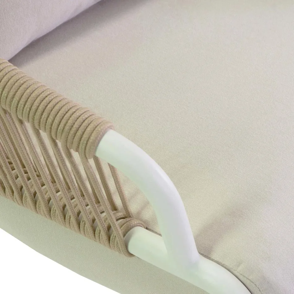 Chaise de jardin avec cadre en aluminium et cordes avec coussins - Tente Viadurini