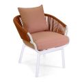 Chaise de jardin avec cadre en aluminium et cordes avec coussins - Tente