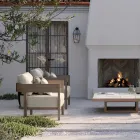 Chaise de jardin avec structure en bois de teck fabriquée en Italie - Briga Viadurini