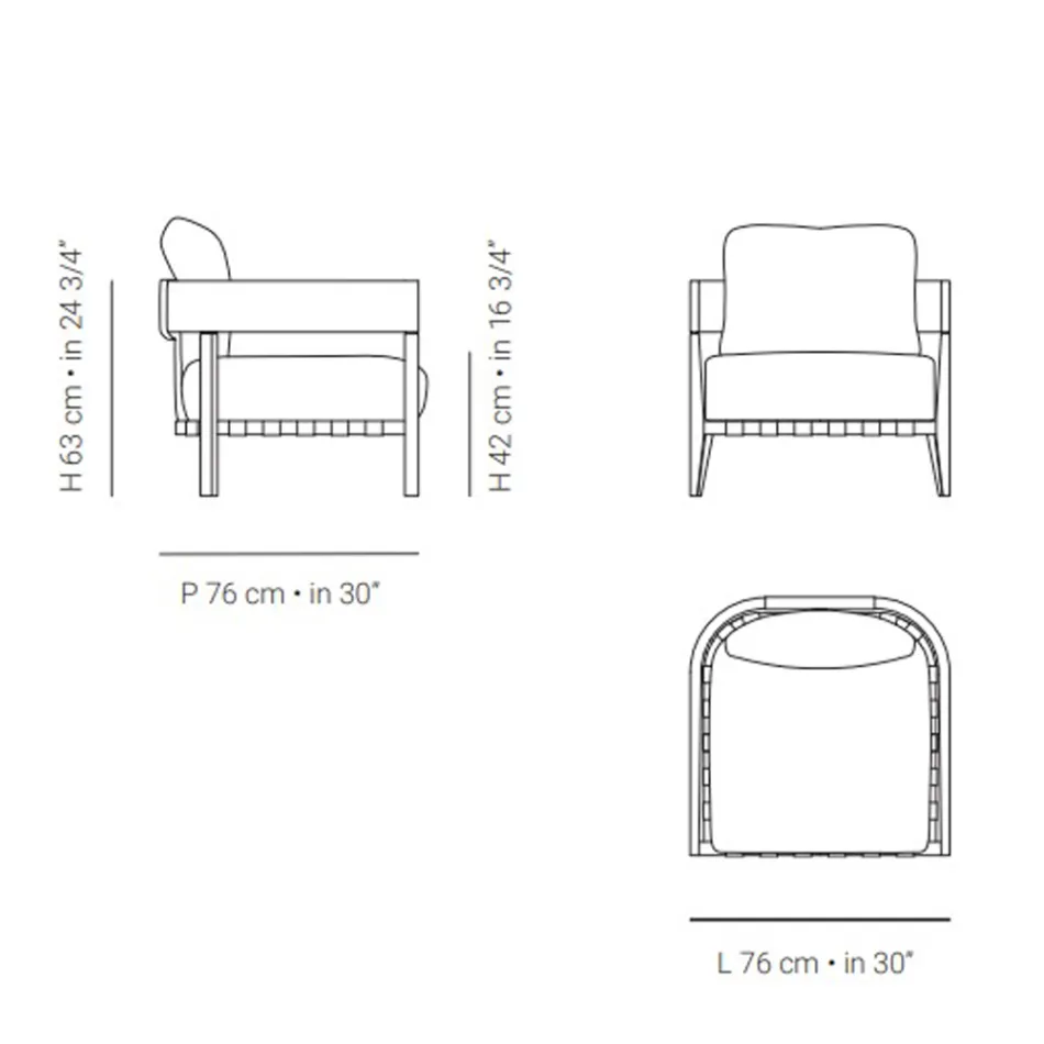 Chaise de jardin avec structure en bois de teck fabriquée en Italie - Briga Viadurini