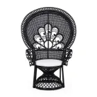 Fauteuil de jardin extérieur design de luxe en rotin noir - Serafino Viadurini