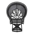 Fauteuil de jardin extérieur design de luxe en rotin noir - Serafino Viadurini