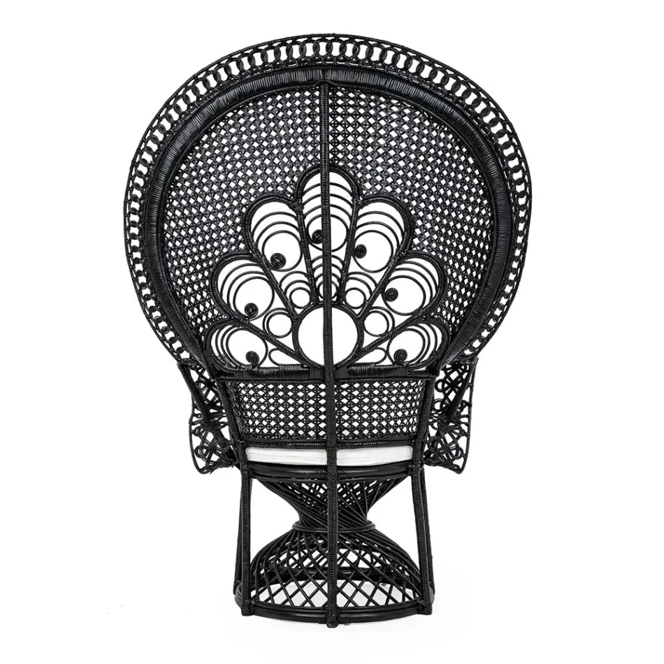 Fauteuil de jardin extérieur design de luxe en rotin noir - Serafino Viadurini