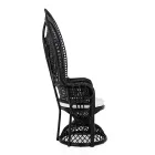 Fauteuil de jardin extérieur design de luxe en rotin noir - Serafino Viadurini