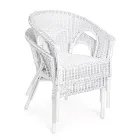 Fauteuil de jardin design empilable en rotin blanc, bleu ou vert - Favolizia Viadurini