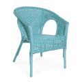Fauteuil de jardin empilable design en rotin blanc, bleu ou vert - Favolizia