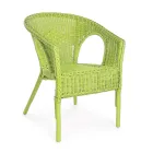 Fauteuil de jardin design empilable en rotin blanc, bleu ou vert - Favolizia Viadurini