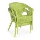 Fauteuil de jardin design empilable en rotin blanc, bleu ou vert - Favolizia Viadurini